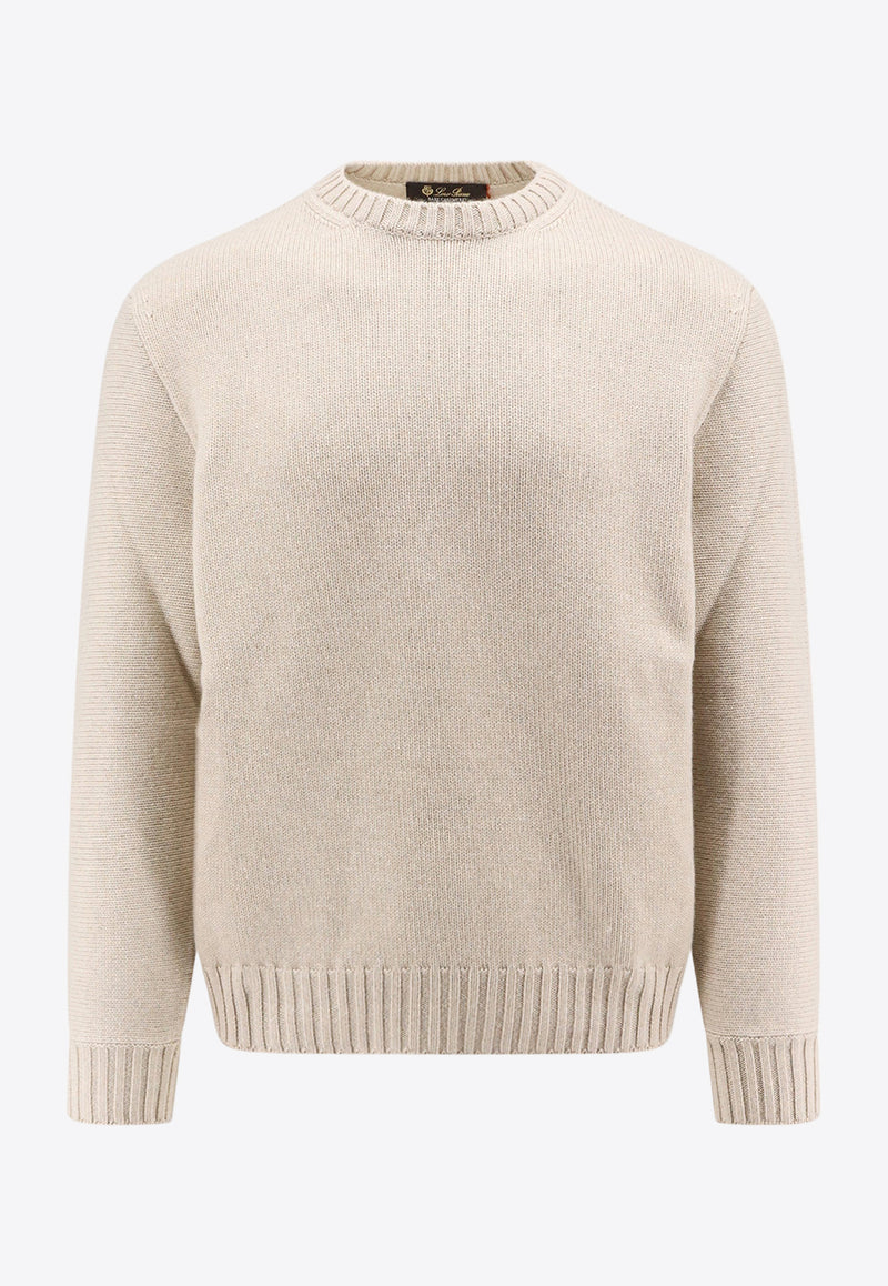 Loro Piana Cervatto Knitted Cashmere Sweater Beige FAO5746_B4K1