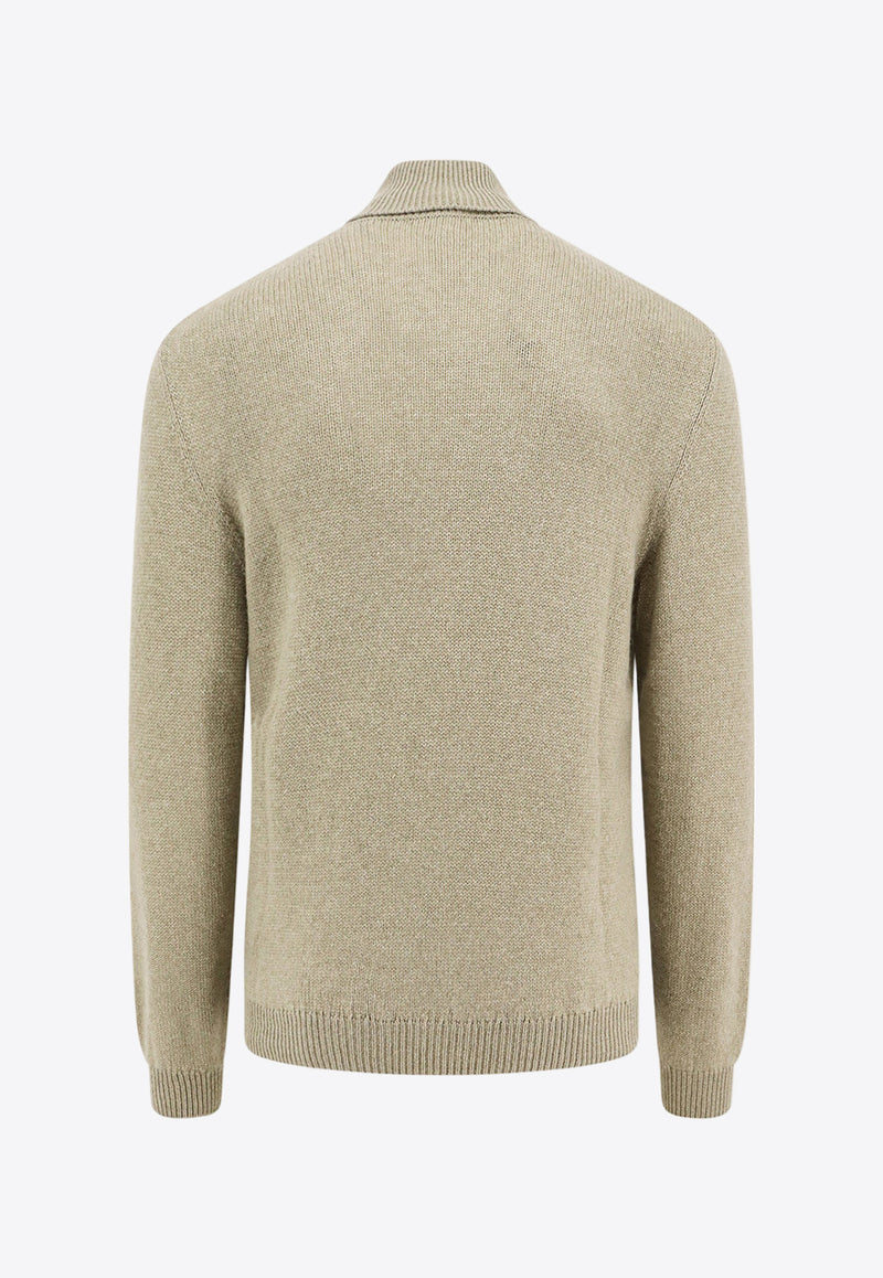 Loro Piana Fobello Turtleneck Cashmere Sweater Green FAO6886_511M