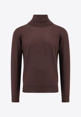 Loro Piana Cashmere Knit Turtleneck Sweater Brown FAF9161_H0QL