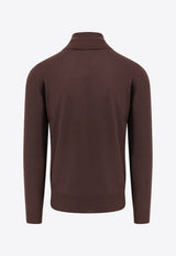 Loro Piana Cashmere Knit Turtleneck Sweater Brown FAF9161_H0QL