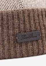 Loro Piana Logo Plaque Knitted Beanie Brown FAO4859_FSY9