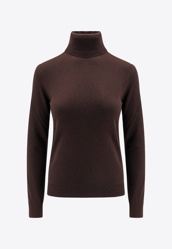 Loro Piana Neo Piuma Turtleneck Cashmere Sweater Brown FAM9382_H0QL