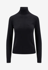 Loro Piana Neo Piuma Cashmere Turtleneck Sweater Black FAM9382_8000