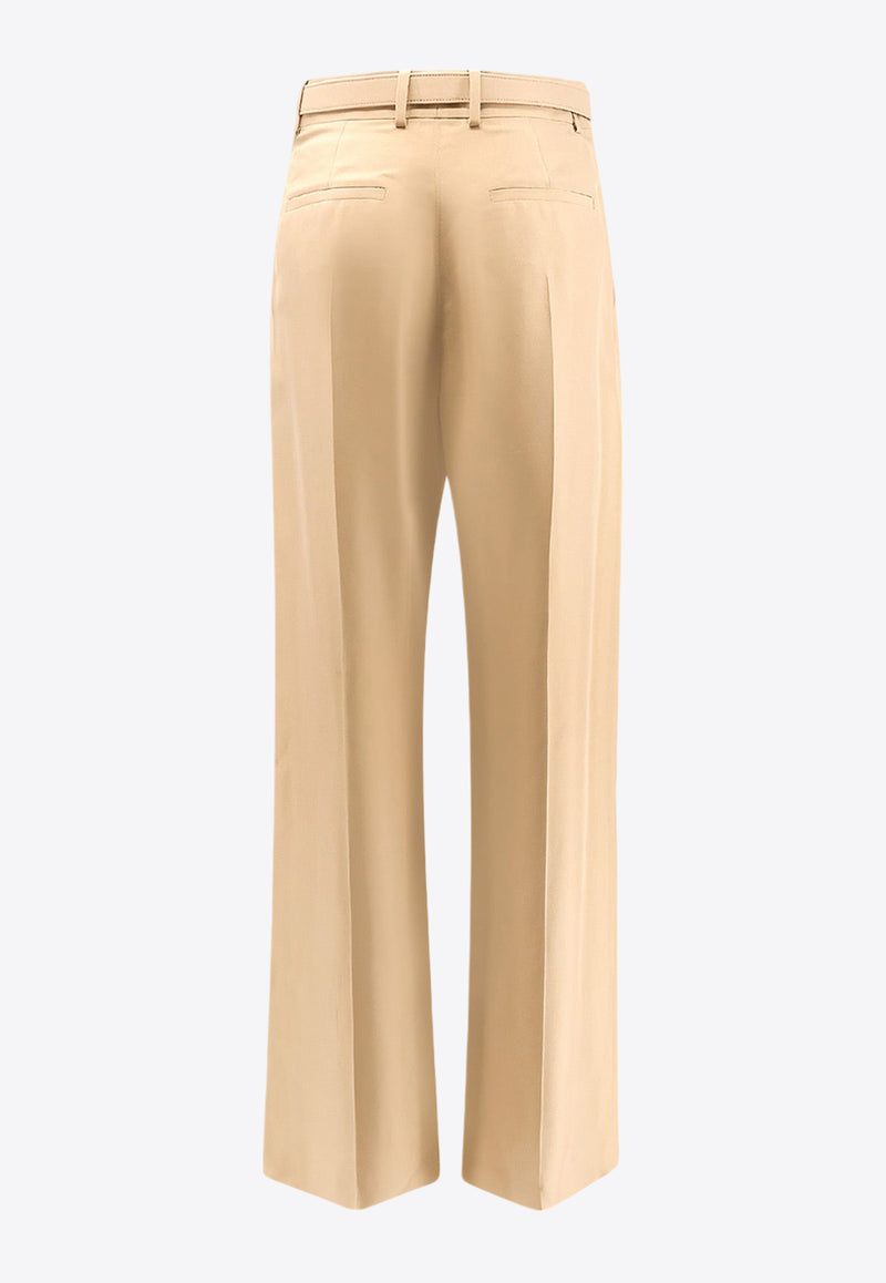 Loro Piana Edward Tailored Silk Pants Beige FAO6277_D0N3