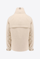 Loro Piana High-Neck Zip-Up Cashmere Jacket Beige FAO6129_A193