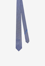 Patterned Silk Tie Salvatore Ferragamo 350994774152_MARINE