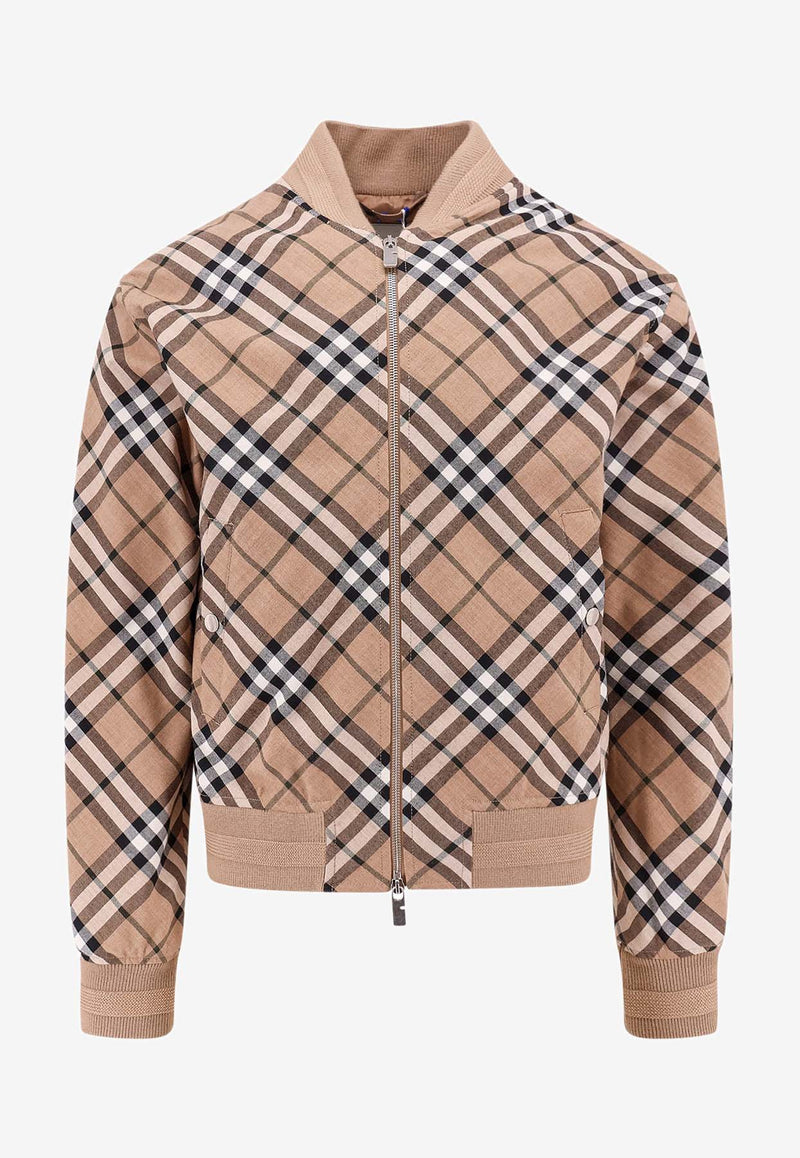 Burberry Signature Check Harrington Bomber Jacket Beige 8092963_C1202