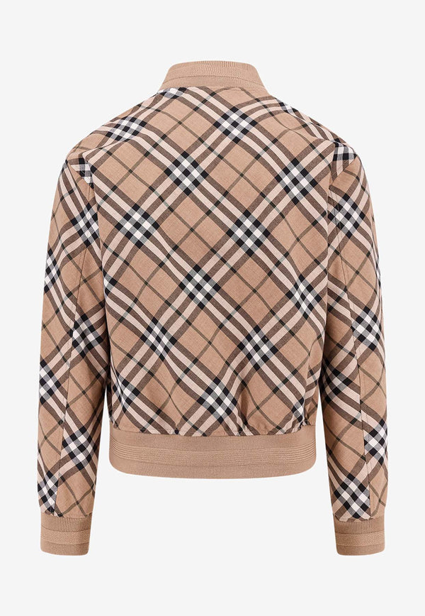 Burberry Signature Check Harrington Bomber Jacket Beige 8092963_C1202