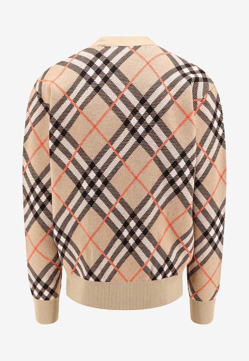 Burberry Vintage Check Mohair Wool Cardigan Beige 8093494_B9368