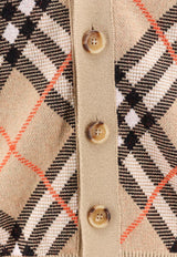 Burberry Vintage Check Mohair Wool Cardigan Beige 8093494_B9368