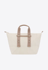 Furla Giove Canvas Tote Bag White WB01198BX3015_GREIGE