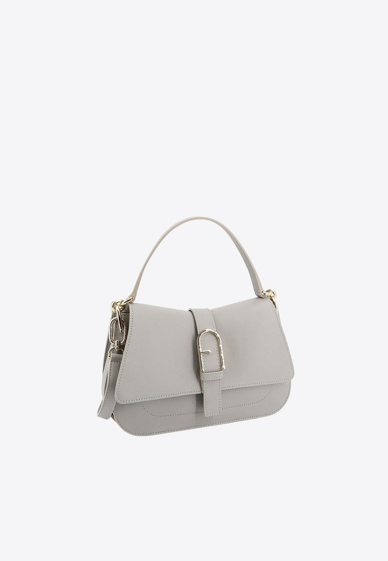 Furla Medium Flow Leather Top Handle Bag Gray WB00996BX2045_CENERE