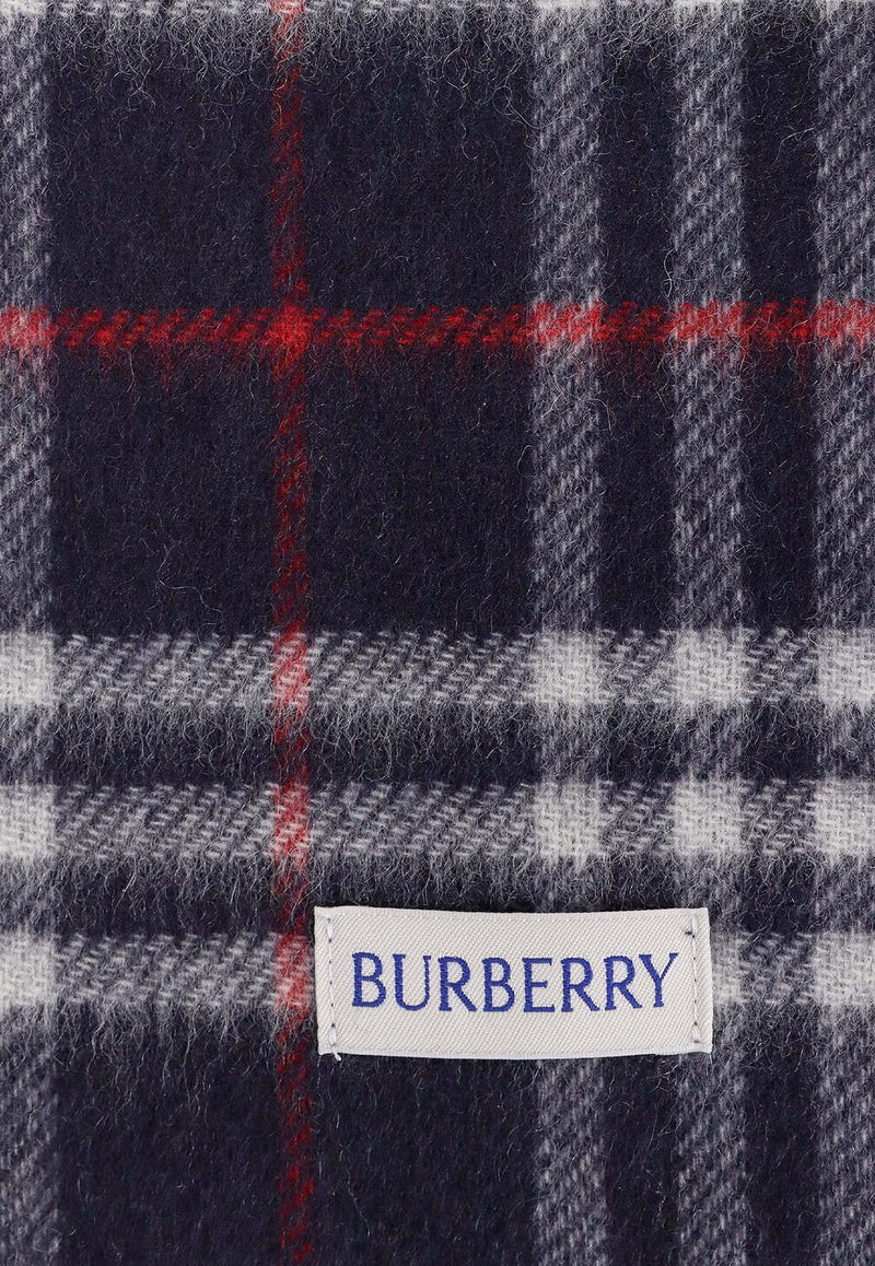 Burberry Vintage Checked Cashmere Scarf Blue 8073764_A1222