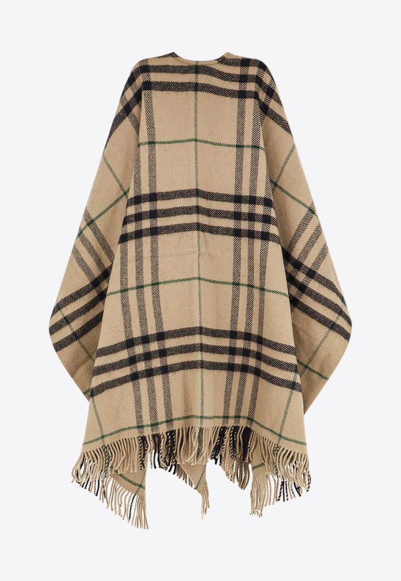 Burberry Checked Wool Cape Beige 8090880_C1167