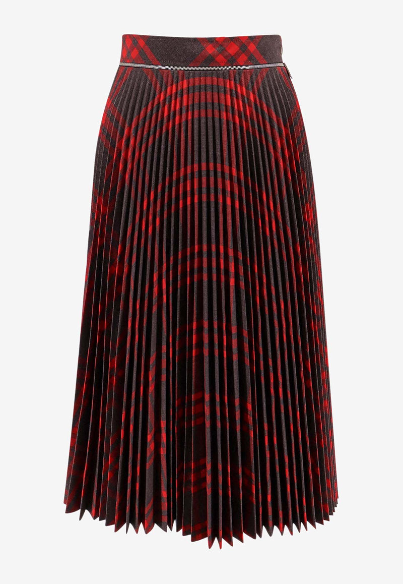 Burberry Signature Check Plisse Midi Skirt Multicolor 8093004_C1205