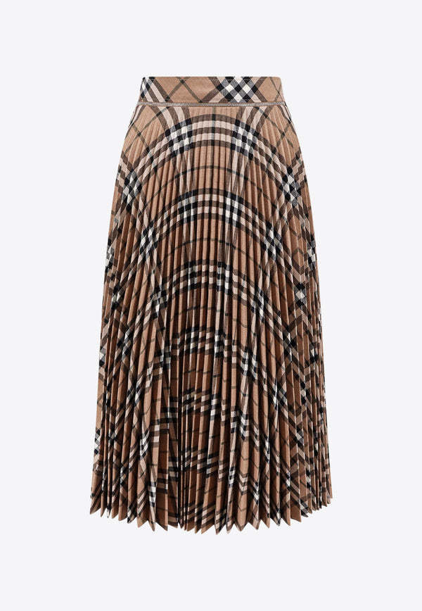 Burberry Vintage Check Pleated Midi Skirt Beige 8093011_C1202