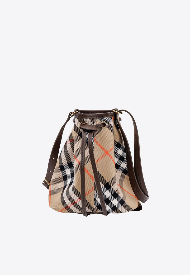 Burberry Vintage Check Canvas Bucket Bag Beige 8093804_B9368