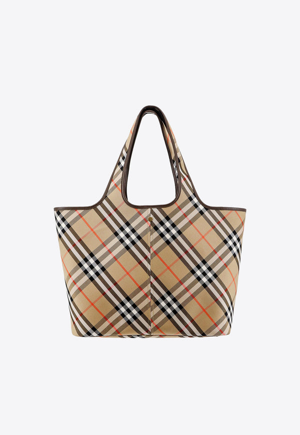 Burberry Medium Check Tote Bag Beige 8093976_B9368