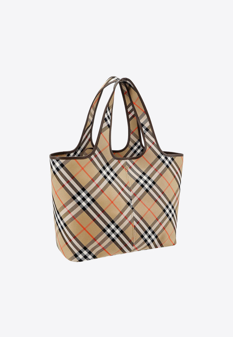 Burberry Medium Check Tote Bag Beige 8093976_B9368