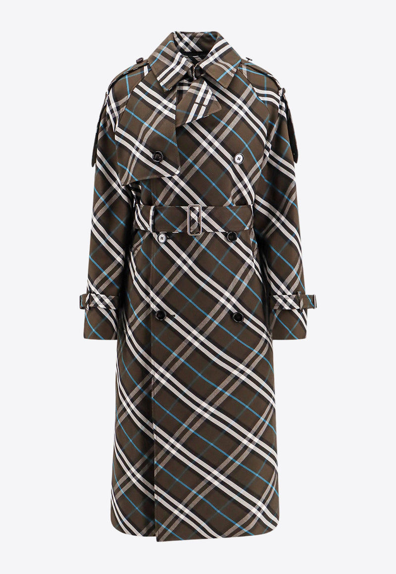 Burberry Vintage Check Belted Trench Coat Multicolor 8095300_C1213