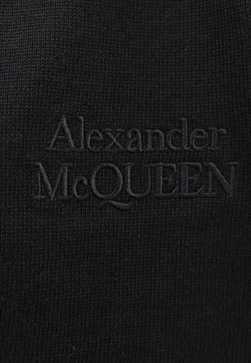 Alexander McQueen Logo Embroidered Cardigan Black 795765Q1A92_1013