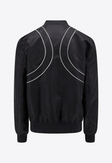 Alexander McQueen Contrasting Detail Zip-Up Bomber Jacket Black 794249QRAAK_1000