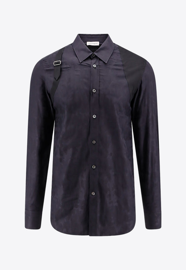 Alexander McQueen Signature Harness Long-Sleeved Shirt Black 795138QOAA6_1013