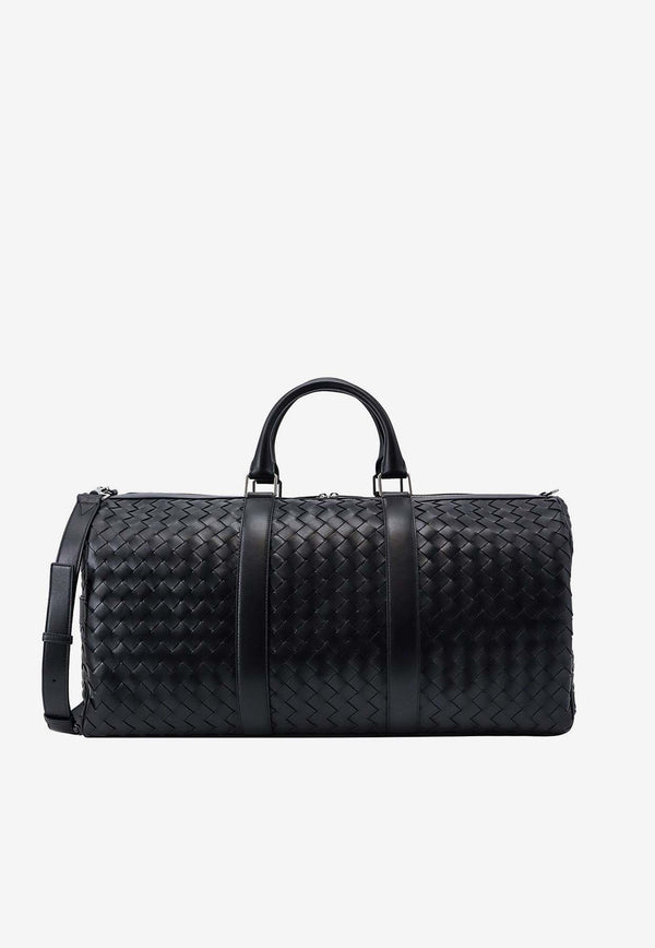 Bottega Veneta Intrecciato Leather Cabin Duffel Bag Black 795287V2HL1_8803