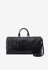 Bottega Veneta Intrecciato Leather Cabin Duffel Bag Black 795287V2HL1_8803