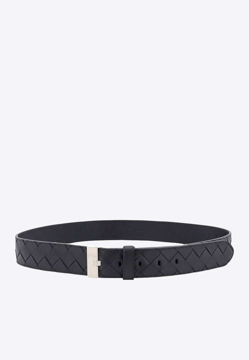 Bottega Veneta Intrecciato Leather Belt Black 799046V4KF1_8803