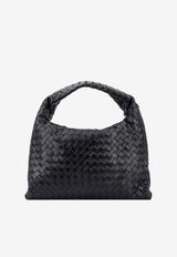 Bottega Veneta Small Hop Intrecciato Leather Shoulder Bag Black 796262V3IV1_1019