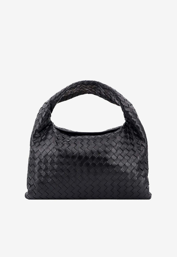 Bottega Veneta Small Hop Intrecciato Leather Shoulder Bag Black 796262V3IV1_1019