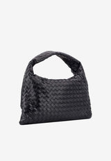 Bottega Veneta Small Hop Intrecciato Leather Shoulder Bag Black 796262V3IV1_1019