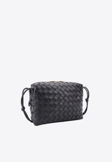 Bottega Veneta Small Loop Intrecciato Leather Crossbody Bag Black 723548V1G11_8425