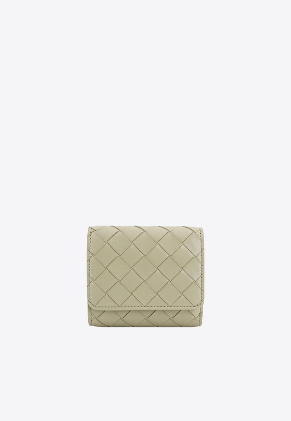 Bottega Veneta Intrecciato Leather Tri-Fold Wallet Travertine 776033VCPP6_8369