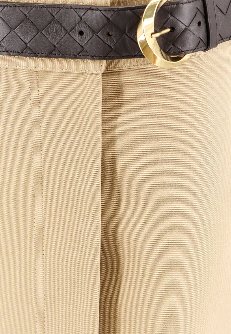 Bottega Veneta Belted Wrap Midi Skirt Beige 791599V0BT0_1434