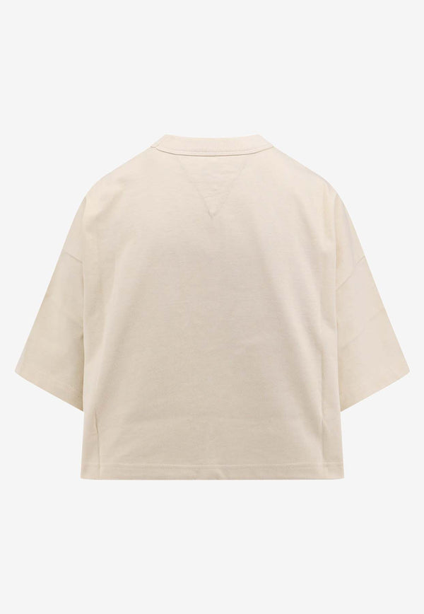 Bottega Veneta Cropped Jersey T-shirt Cream 796160VKLZ0_2679