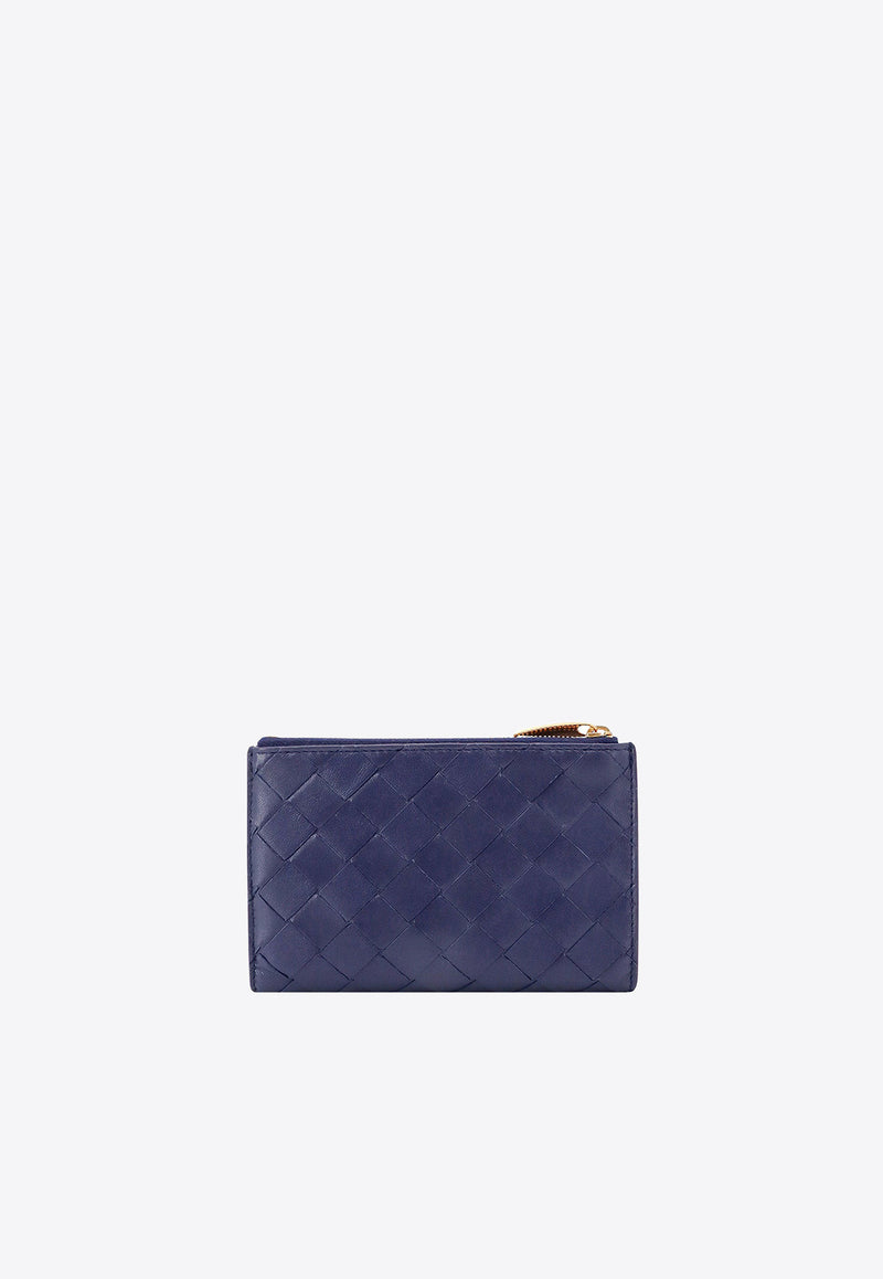 Bottega Veneta Intrecciato Weave Leather Wallet Blue 749940VCPP2_4528