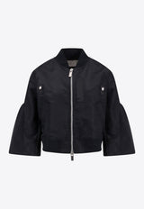 Sacai Puff-Sleeve Zip-Up Bomber Jacket Black 2407516_001