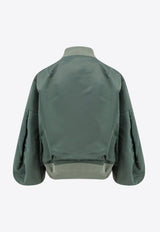 Sacai Puff-Sleeve Zip-Up Bomber Jacket Green 2407516_501