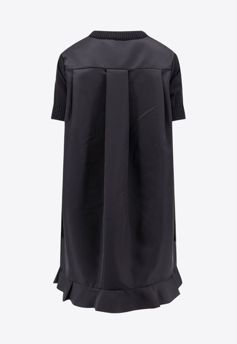 Sacai Short-Sleeved Paneled Mini Dress Black 2407520_001