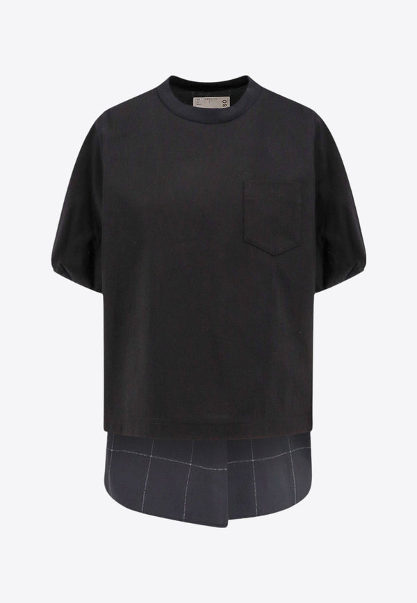 Sacai Colorblocked Crewneck T-shirt Black 2407580_001