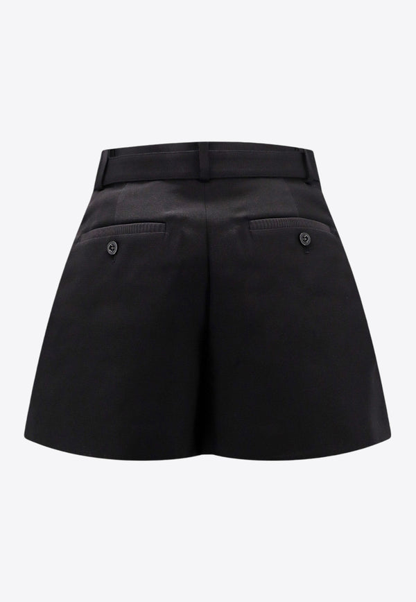 Sacai Pleat-Front Mini Shorts Black 2407613_001