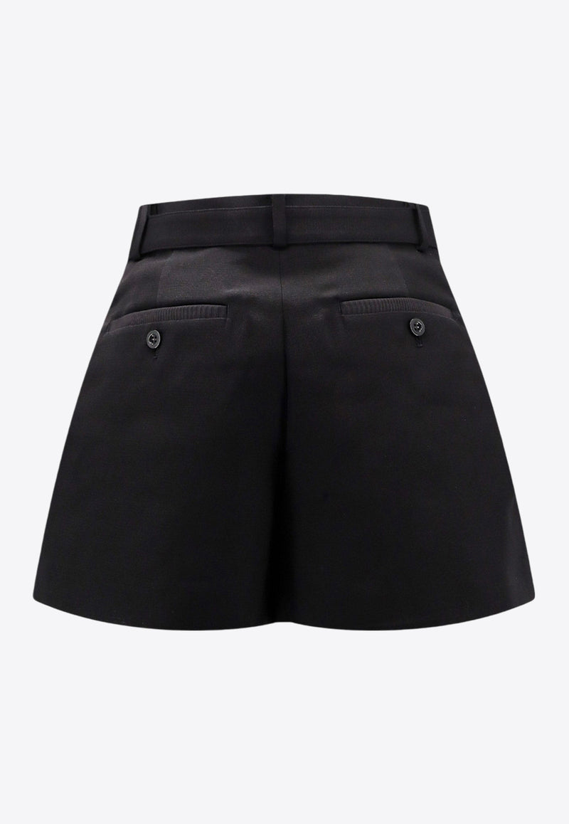 Sacai Pleat-Front Mini Shorts Black 2407613_001