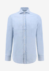 Brunello Cucinelli Long-Sleeved Denim Shirt Blue MR6831718_C008