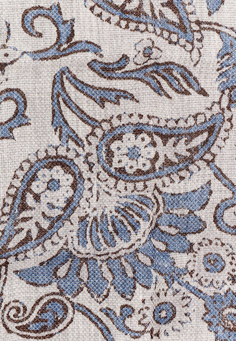 Brunello Cucinelli Paisley Print Linen and Silk Pocket Scarf Multicolor MR8690091_CLB69