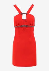 Self-Portrait Diamanté Embellished Crepe Mini Dress Red AW24026SR_RED