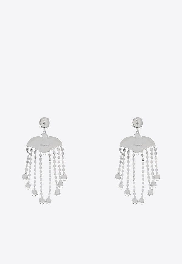 Self-Portrait Crystal Chandelier Drop Earrings Silver AW24613SL_SILVER