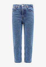 AMI PARIS Washed Straight-Leg Jeans Blue HTR103DE0031_480