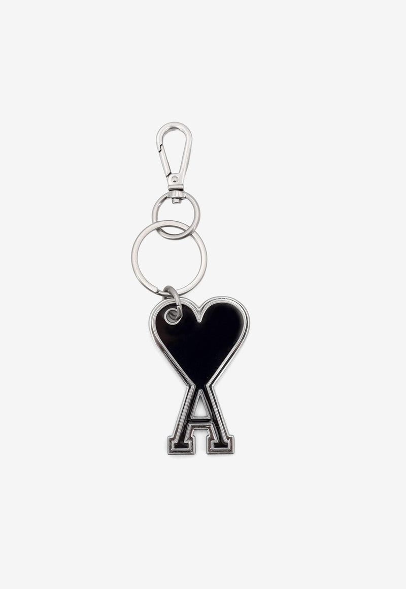 AMI PARIS Ami De Coeur Enamel Keyring Black UKR906363_001